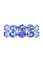 2.66 ct. t.w. Tanzanite Double Row Band Ring in Sterling Silver