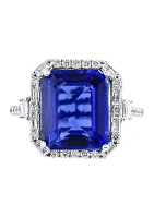 14K White Gold Diamond and Tanzanite Ring