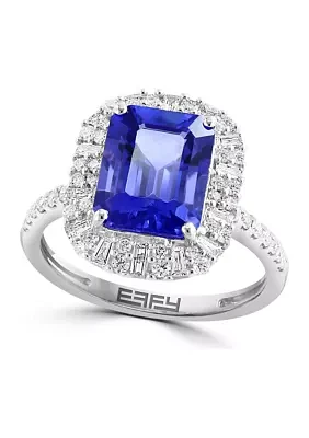 1/2 ct. t.w. Tanzanite, 2.91 ct. t.w. Diamond Ring in 14K White Gold