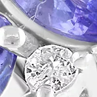 Tanzanite and White Sapphire Ring in Sterling Silver 