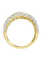 Sterling Silver/14K Gold-Plated Diamond Ring