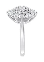 1/2 ct. t.w. Diamond Cluster Ring Sterling Silver