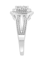 Sterling Silver 1/10 ct. t.w. Diamond Miracle Ring Set