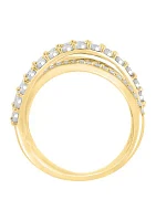 1/2 ct. t.w. Diamond Ring Miracle Set Ring in 14K Gold Plated Metal and Sterling Silver