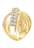 1/2 ct. t.w. Diamond Ring Miracle Set Ring in 14K Gold Plated Metal and Sterling Silver