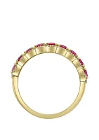 1/4 ct. t.w. Diamond, 1.28 Natural Ruby Ring 14k Yellow Gold