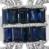 3/8 ct. t.w. Diamond and 1.85 ct. t.w. Natural Sapphire Ring in 14k White Gold