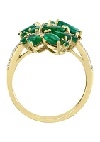 1/5 ct. t.w. Diamond and 2.56 ct. t.w. Emerald Ring in 14K Yellow Gold 