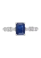 1.05 Sapphire and 1/4 ct. t.w. Diamond Ring in 14K White Gold 