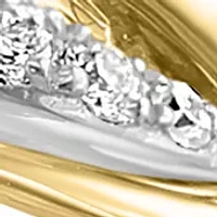 1/3 ct. t.w. Diamond Leaf Band Ring In 14K White & Yellow Gold 