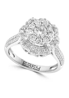 1 ct. t.w. Diamond Round Cluster Ring in 14K White Gold 