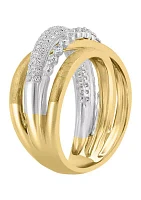 14K White Gold and Yellow Gold Diamond Ring 