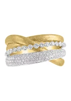 14K White Gold and Yellow Gold Diamond Ring 