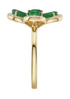 1/5 ct. t.w. Diamond, 1.52 ct. t.w. Emerald Ring in 14K Yellow Gold