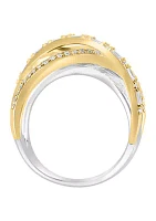 1/2 ct. t.w. Diamond Band Ring in 14K White and Yellow Gold