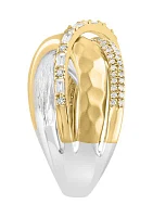 1/2 ct. t.w. Diamond Band Ring in 14K White and Yellow Gold