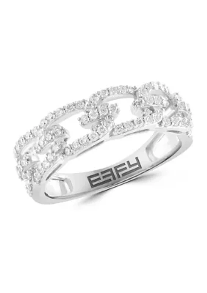 1/2 ct. t.w. Diamond Link Ring in 14K White Gold 