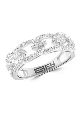 1/2 ct. t.w. Diamond Link Ring in 14K White Gold 