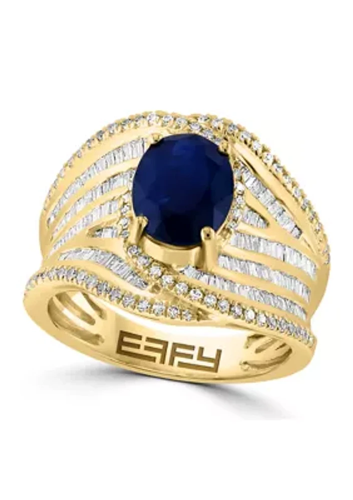 3/4 ct. t.w. Sapphire, 1.9 ct. t.w. Diamond Ring in 14K Yellow Gold