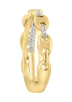 1/6 ct. t.w. Diamond Crossover Ring in 14K Yellow Gold