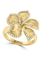 1/3 ct. t.w. Diamond Flower Ring in 14K Yellow Gold