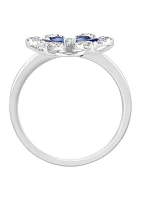 1/ ct. t.w. Diamond and ct. t.w. Sapphire Ring in 14K White Gold