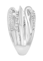 1/2 ct. t.w. Diamond Crossover Ring in Sterling Silver