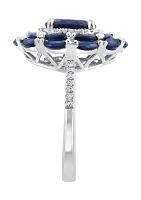 1/8 ct. t.w. Diamond, 3.22 ct. t.w. Sapphire Ring in 14K White Gold