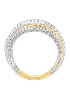 14K White & Yellow Gold Diamond Ring 