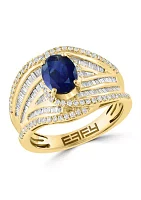 5/8 ct. t.w. Diamond and 1.42 ct. t.w. Sapphire Ring in 14K Yellow Gold