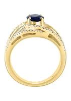 5/8 ct. t.w. Diamond and 1.42 ct. t.w. Sapphire Ring in 14K Yellow Gold