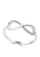 Sterling Silver Diamond Infinity Design Ring