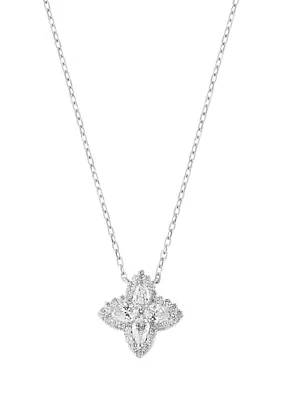 5/8 ct. t.w. Lab Grown Diamond Flower Pendant Necklace in 14K White Gold