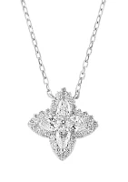 5/8 ct. t.w. Lab Grown Diamond Flower Pendant Necklace in 14K White Gold