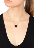 Lab Grown Diamond and Ruby Necklace in 14K Rose Gold