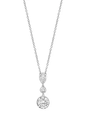 1.41 ct. t.w. Lab Grown Diamond Three Stone Pendant Necklace in 14K White Gold