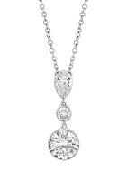 1.41 ct. t.w. Lab Grown Diamond Three Stone Pendant Necklace in 14K White Gold