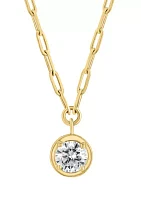 1 ct. t.w. Lab Grown Diamond Round Pendant Necklace in 14K Yellow Gold