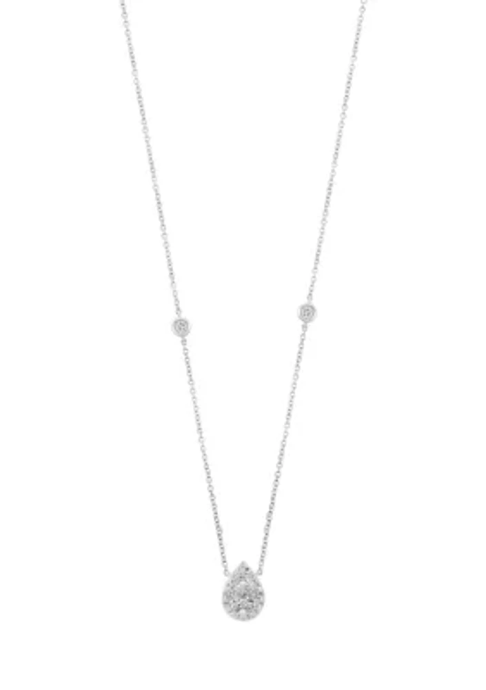 14K White Gold Lab Diamond Necklace