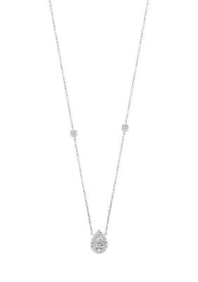 14K White Gold Lab Diamond Necklace