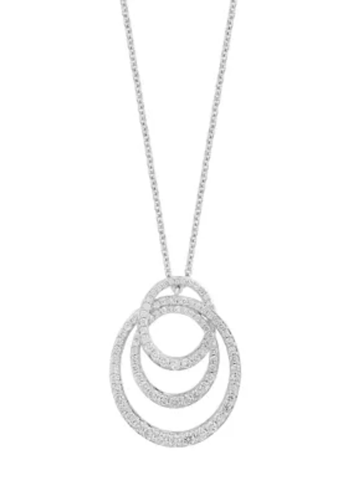 Lab Created 14K White Gold Lab Diamond Necklace 