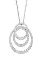 Lab Created 14K White Gold Lab Diamond Necklace 