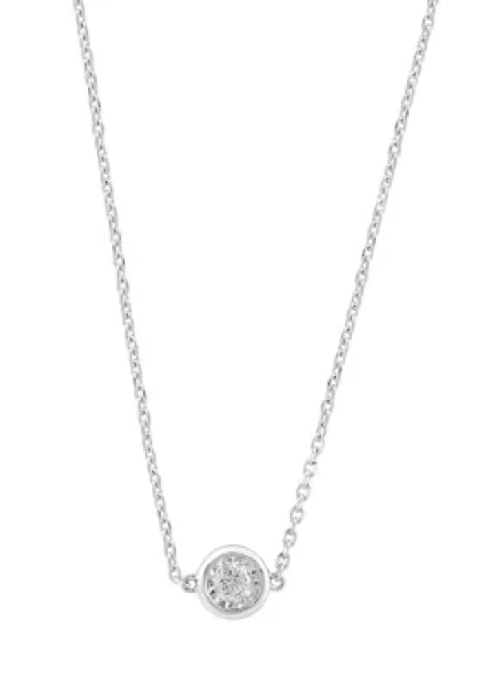 1/4 ct. t.w. Diamond Round Pendant Necklace in Sterling Silver