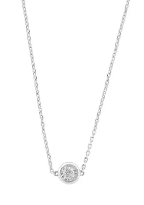 1/4 ct. t.w. Diamond Round Pendant Necklace in Sterling Silver