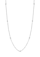 1/4 ct. t.w. Diamond Station Necklace in Sterling Silver 