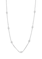 1/4 ct. t.w. Diamond Miracle Set Station Necklace in Sterling Silver