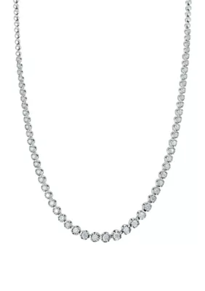 2 ct. t.w. Diamond Tennis Necklace in Sterling Silver