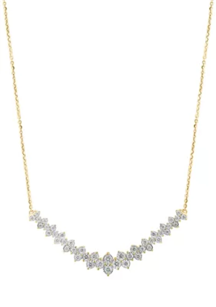 ct. t.w. Diamond Necklace in 14K White and Yellow Gold