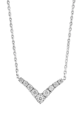 1/4 ct. t.w. Diamond Miracle Set Diamond V Necklace in Sterling Silver