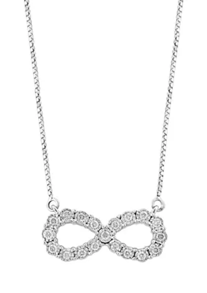 1/4 ct. t.w. Diamond Miracle Set Infinity Necklace in Sterling Silver